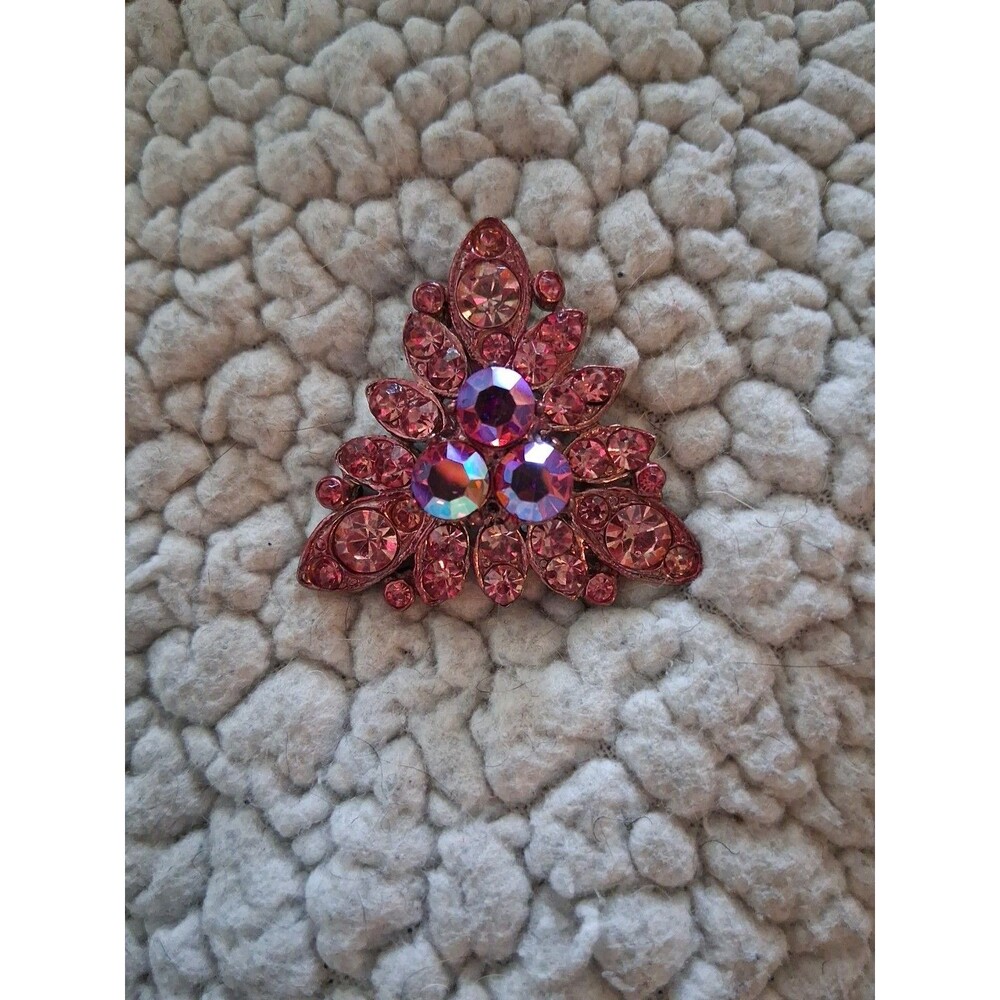 Gorgeous Pink AB Rhinestone Brooch - Picture 2 of 4